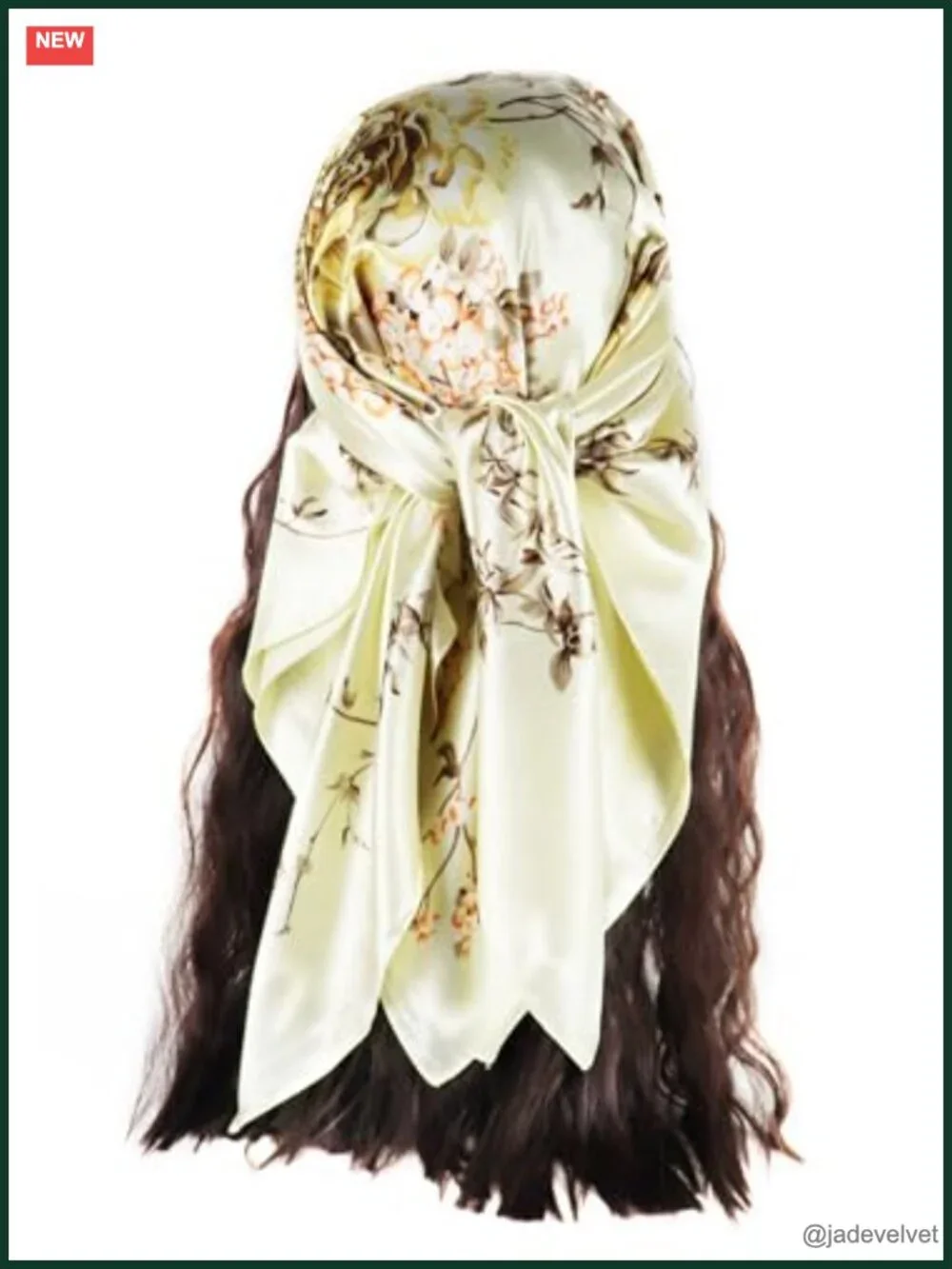 Silk Like Satin Hair Scarves, 35x35 in, 4 Pack, Square Bandana Headwrap